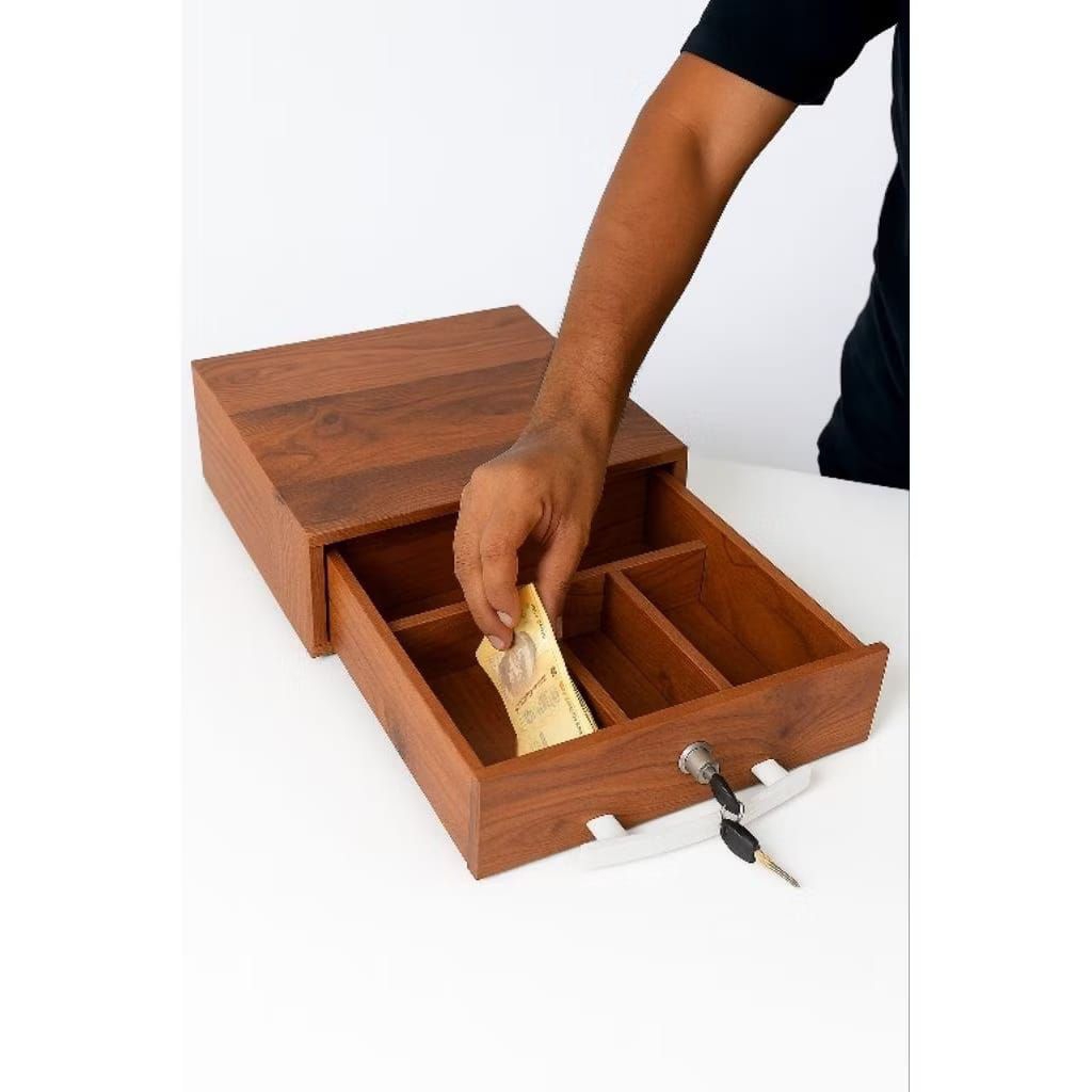 Laci 4 Sekat / Laci Kasir 4 Sekat / Laci Toko 4 Sekat laci dari kayu