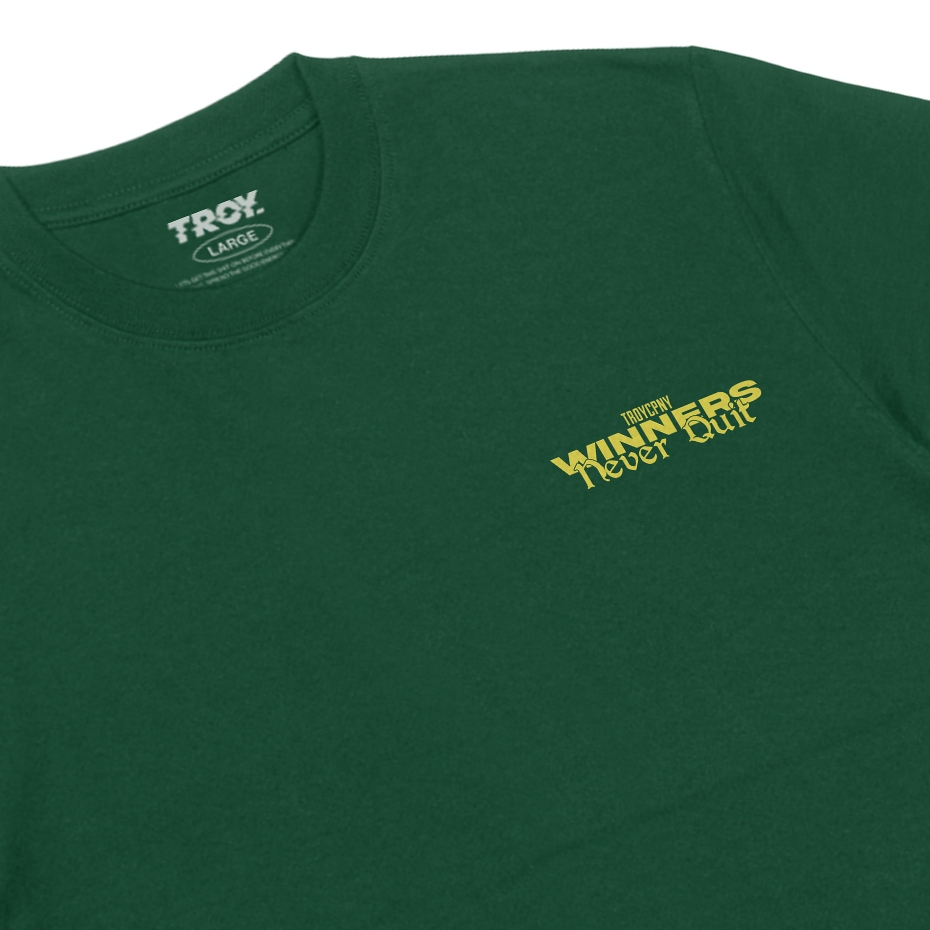 Troy Company Tshirt Forest Green Winners Persist - Kaos Lengan Pendek Kaos Hijau MTD 3027