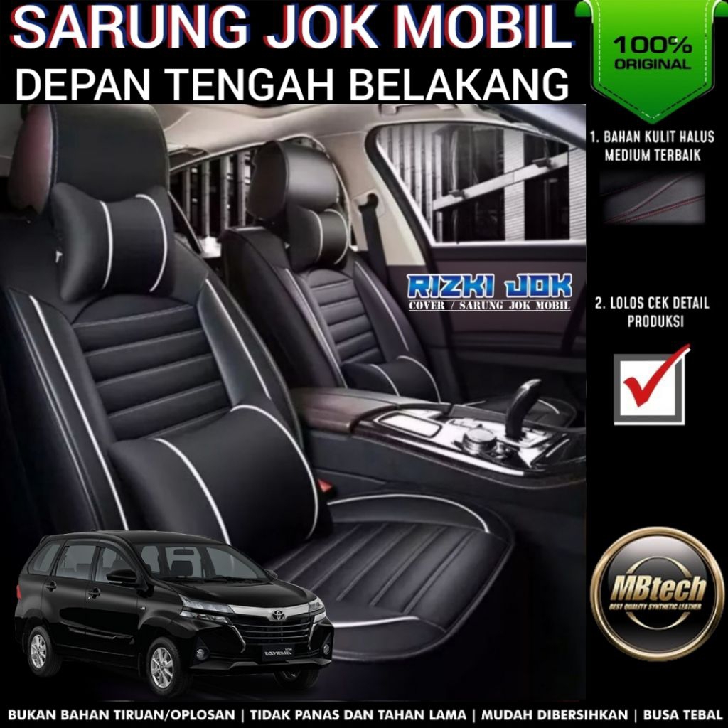Original mbtech sarung jok mobil avanza xenia 2016 - 2021 full 3 baris Grand New avanza Xenia Veloz