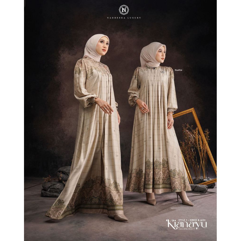 KIANAYU DRESS & MIDI STYLE 1 SERIES TERBARU NADHEERA LUXURY•GAMIS SILK LEBARAN KONDANGAN PREMIUM NAD