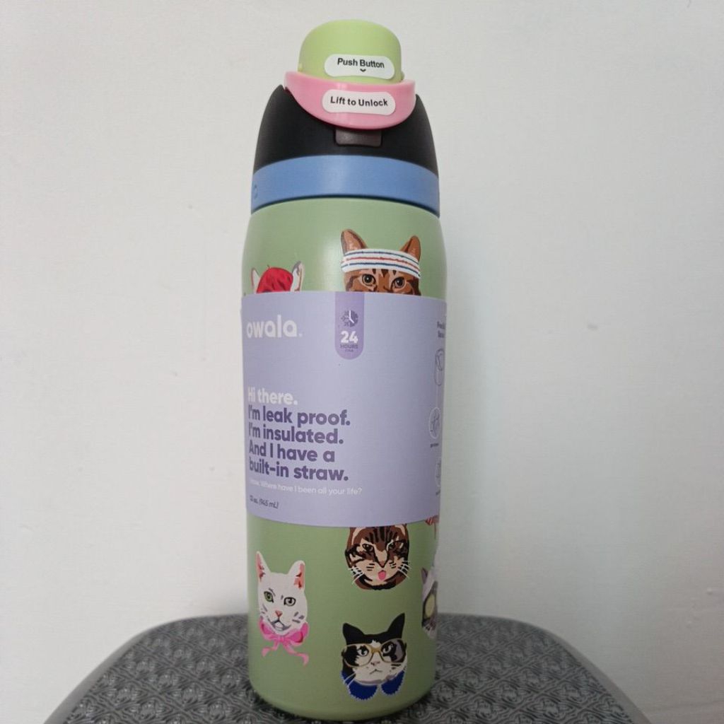 Tumbler Karakter Stainless Steel 950ml - OWALA KUCING, CHINAMOROL, STITCH, Tahan Panas & Dingin, BPA