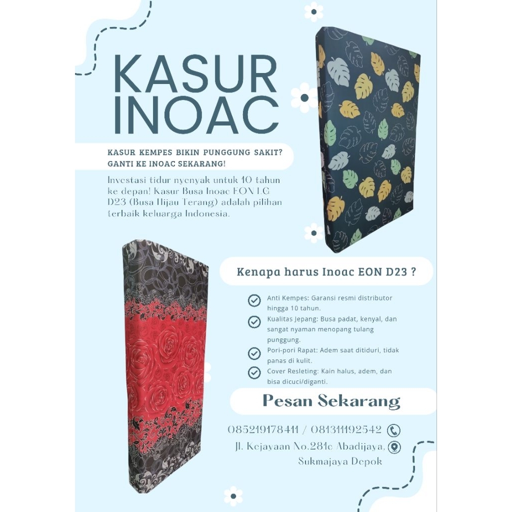 KASUR BUSA INOAC EON D23 ukuran 200x160x20cm