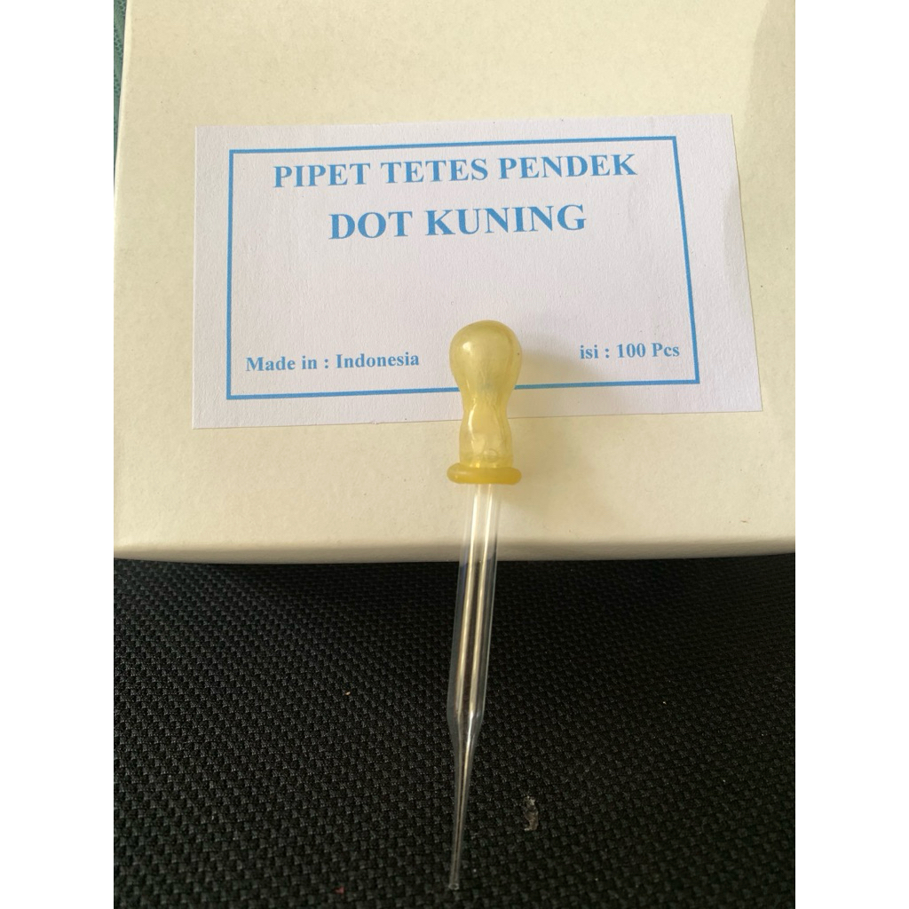 Pipet Tetes Kaca Kuning 9cm (Pcs)