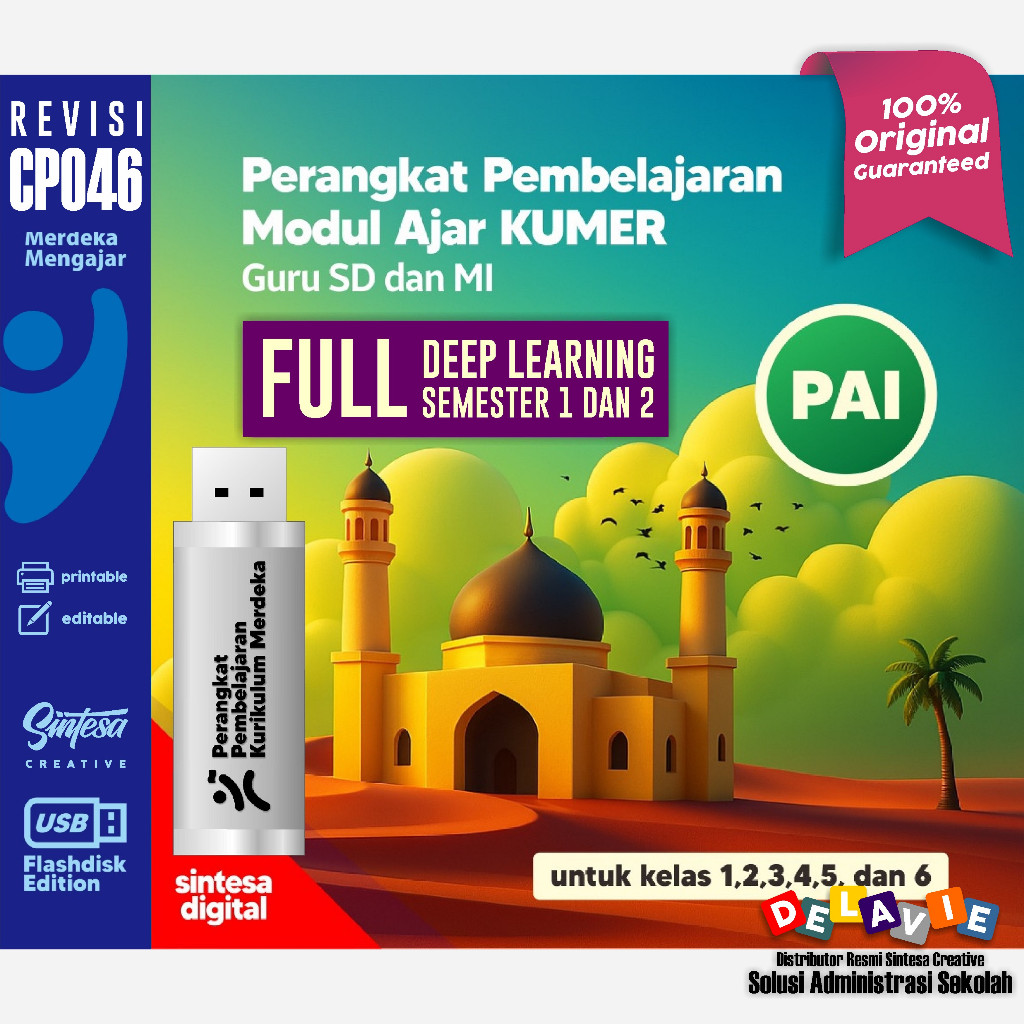 FLASHDISK RPP PERANGKAT PEMBELAJARAN SD/MI PAI 123456 MODUL AJAR DEEP LEARNING KURIKULUM MERDEKA CP0