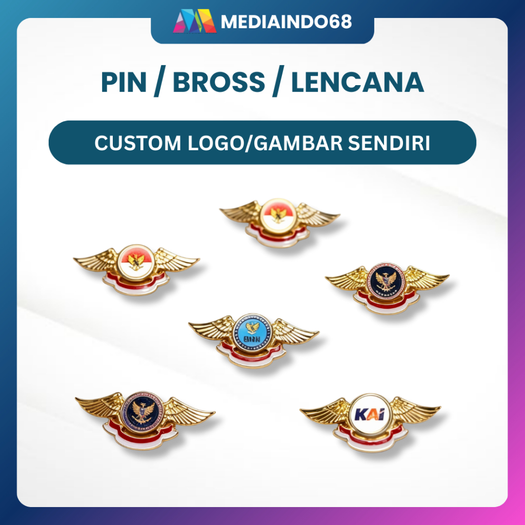 PIN/BROSS/LENCANA Custom LOGO SENDIRI, Bahan Kuningan-Termurah