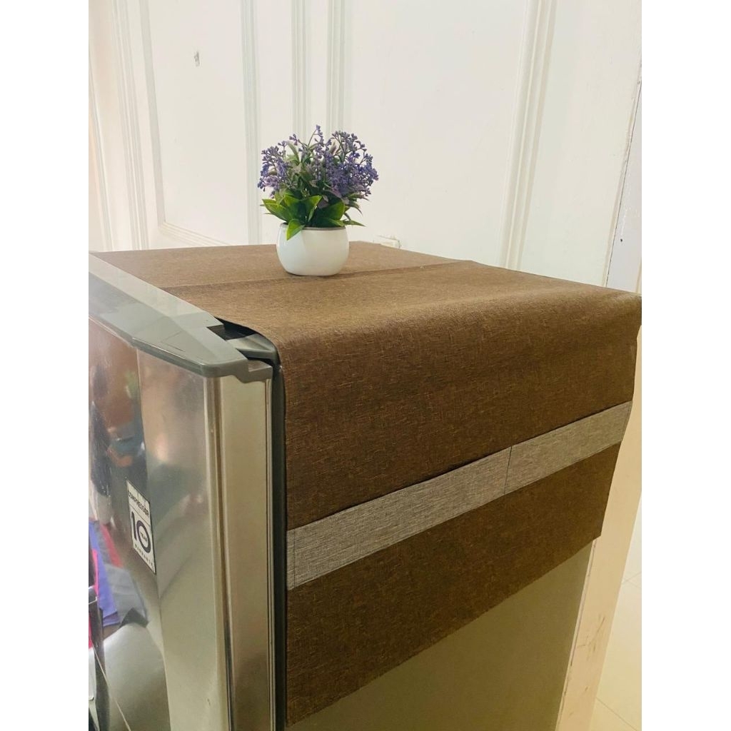 Taplak Kulkas Estetik, Taplak Kulkas Pelindung Debu/ Taplak Kulkas Denim/ Taplak Kulkas/Taplak