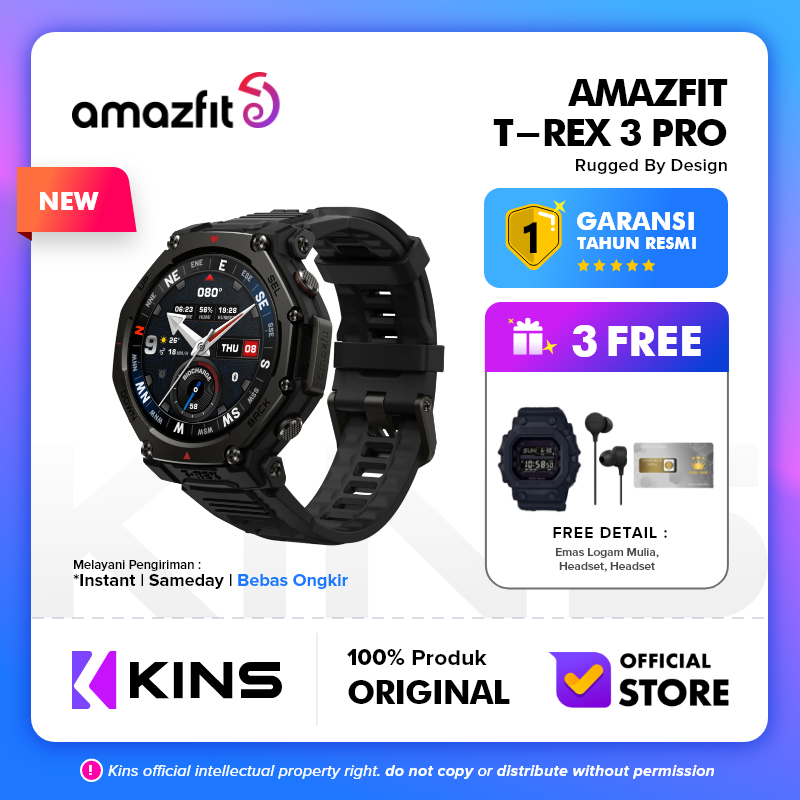 Amazfit T Rex 3 Pro 48mm Smartwatch Outdoor GPS AMOLED Sapphire Glass 25 Days Battery 700mAh 180 Spo
