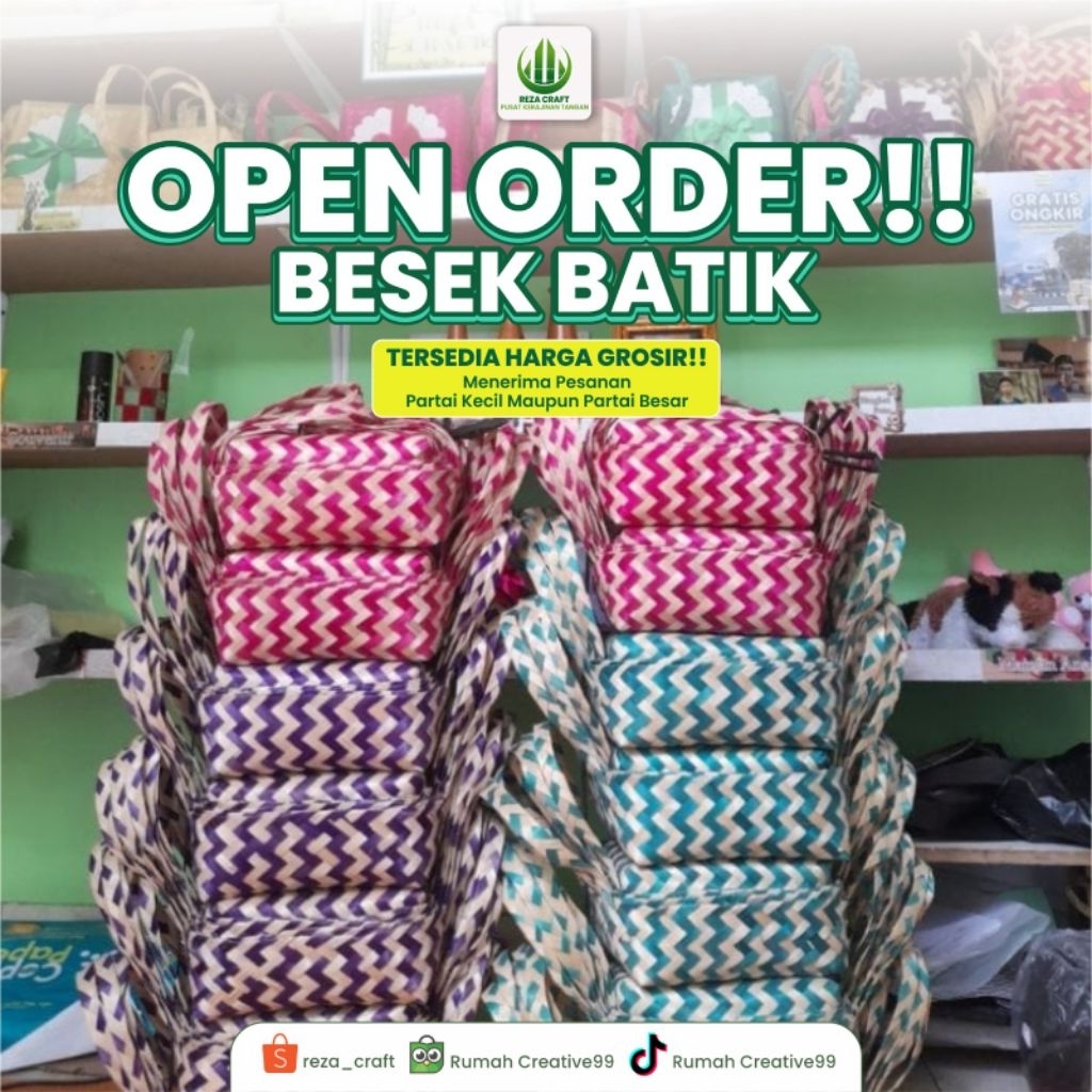 BESEK HAMPERS CANTIK NAN UNIK |BESEK JINJING BATIK 18x18x7, 20X20X9 & 25x25x9 CM | box mika-hampers 