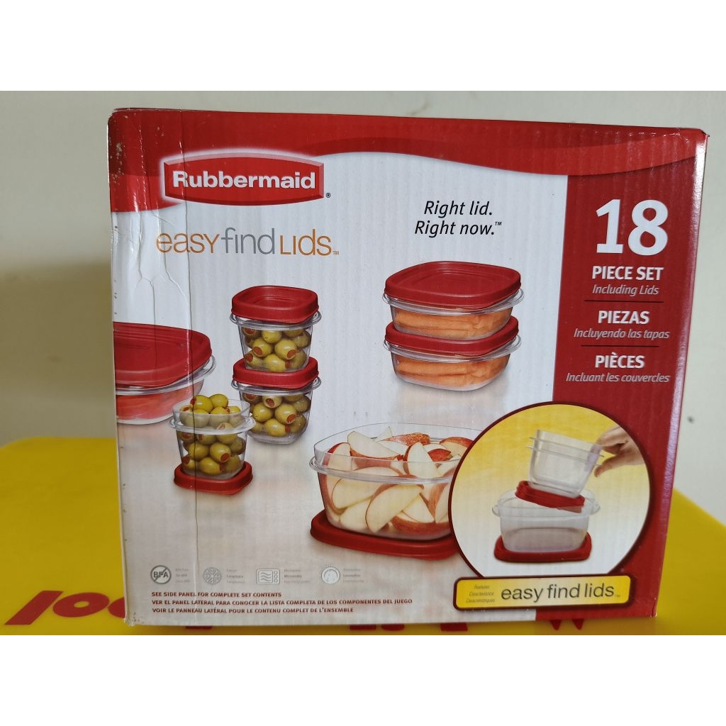 Rubbermaid 18 pieces lid ( barang hadiah) ada label ponstan