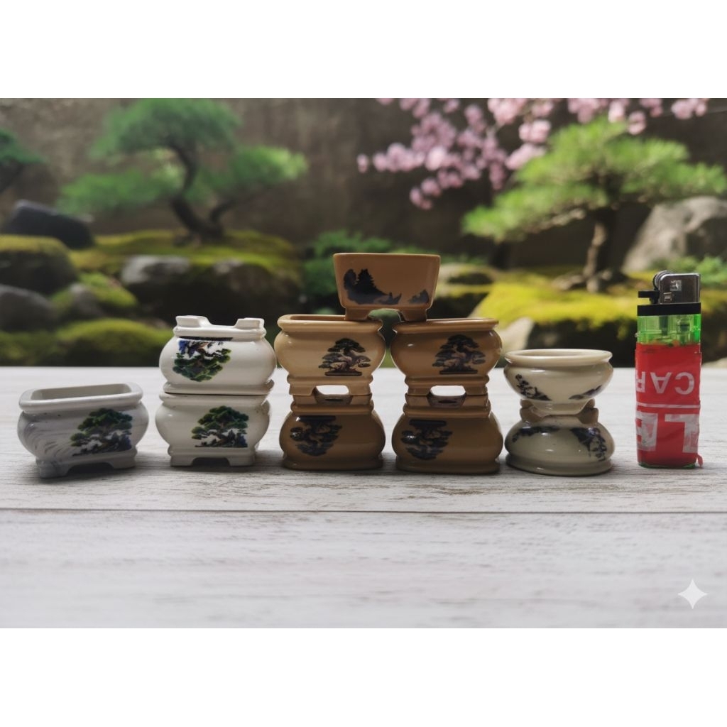Pot Bonsai mini / Pot Bonsai mame shito / pot lukisan