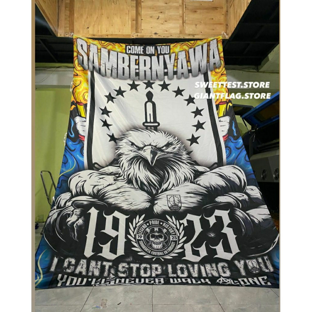 BENDERA 200x300cm, FREE FLAG, STICKER, KUPON BERHADIAH,TERMURAH, BENDERA PRINTING PERSIS SOLO, BENDE