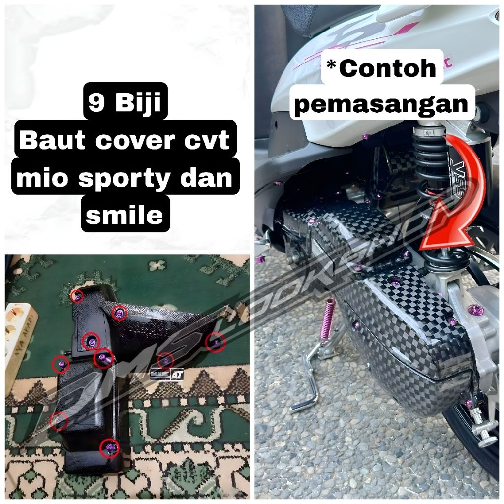 Baut titanium cover cvt mio sporty mio smile original vietnam