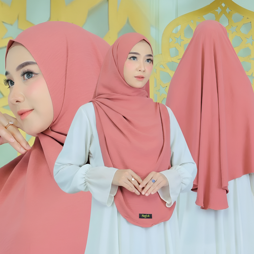 Pashmina Jumbo Curve Oval Crinkle Airflow XXL • Pasmina oval • Pasmina Curve Malaysia Syari