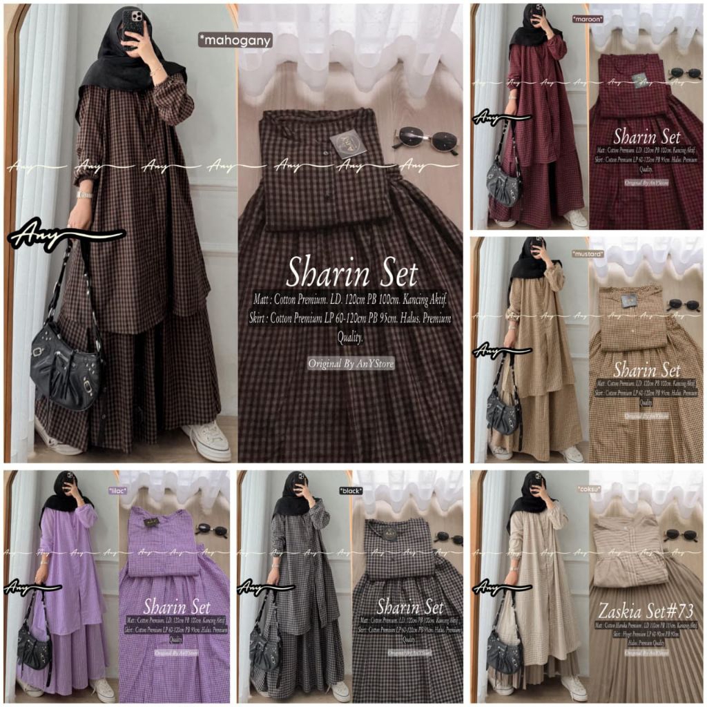 READY STOCK • SHARIN SISCA IXIA SWT ROK BY ANY / FINNA SET / SILKA SET / MELIA NAKO SETELAN ROK BY O