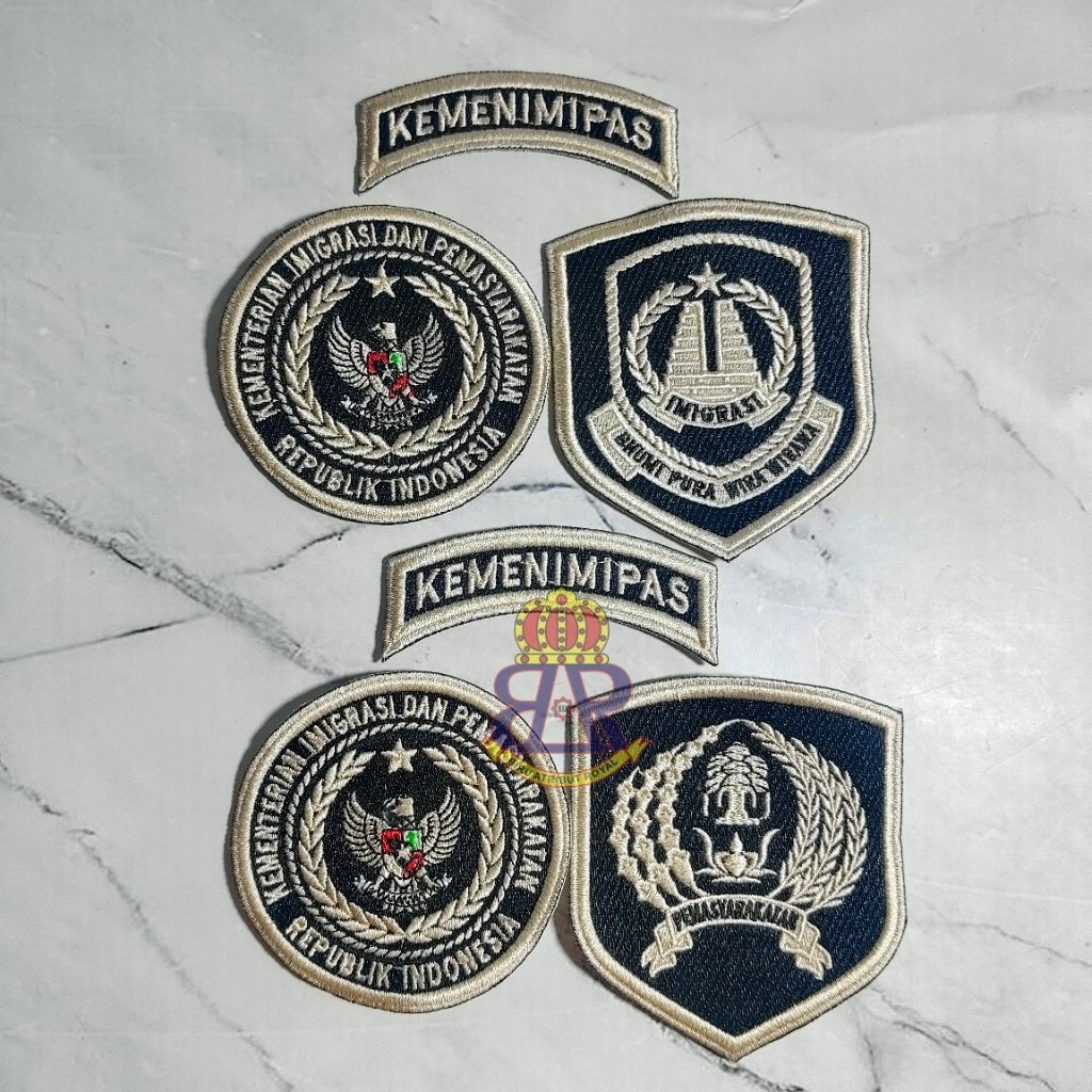 BADGE BORDIR PDH PEMASYARAKATAN Tanp LOKASI TERBARU BEIGI / BADGE BORDIR PDH IMIGRASI Tanpa LOKASI T