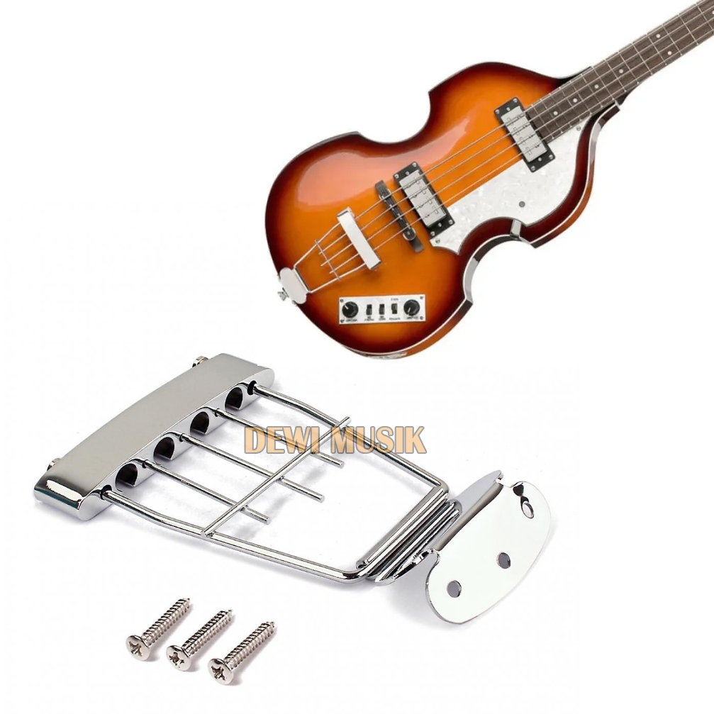 TAILPIECE BASS HOFNER ARCHTOP 4 SENAR WARNA KROM AG084 / BRIDGE GITAR ARCHTOP (SC2618)