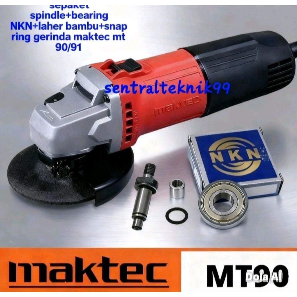 sepaket spindle+bearing NKN+laher bambu+snap ring gerinda maktec mt 90/91