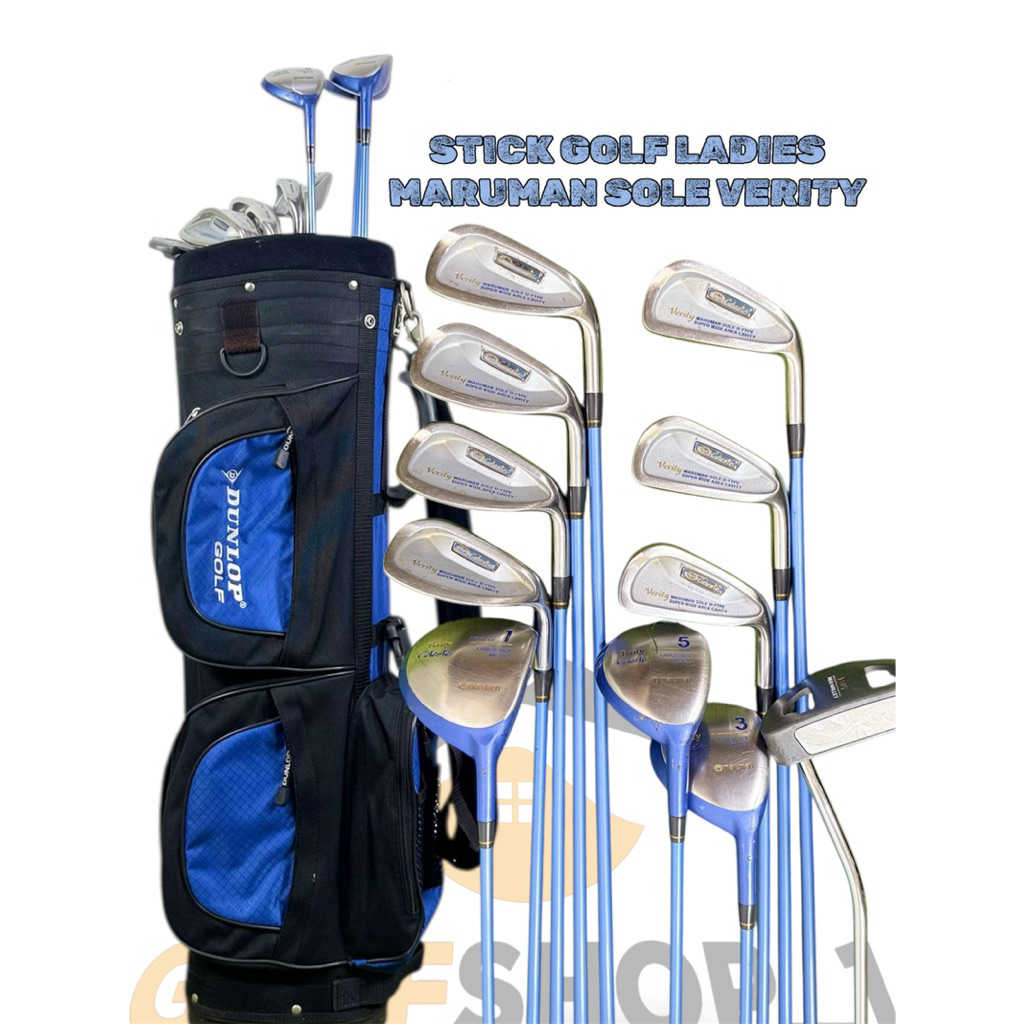 Stick Golf Ladies Maruman Sole Verity Second Original Shaft Graphite Flek Ladies Fullset Bag Golf