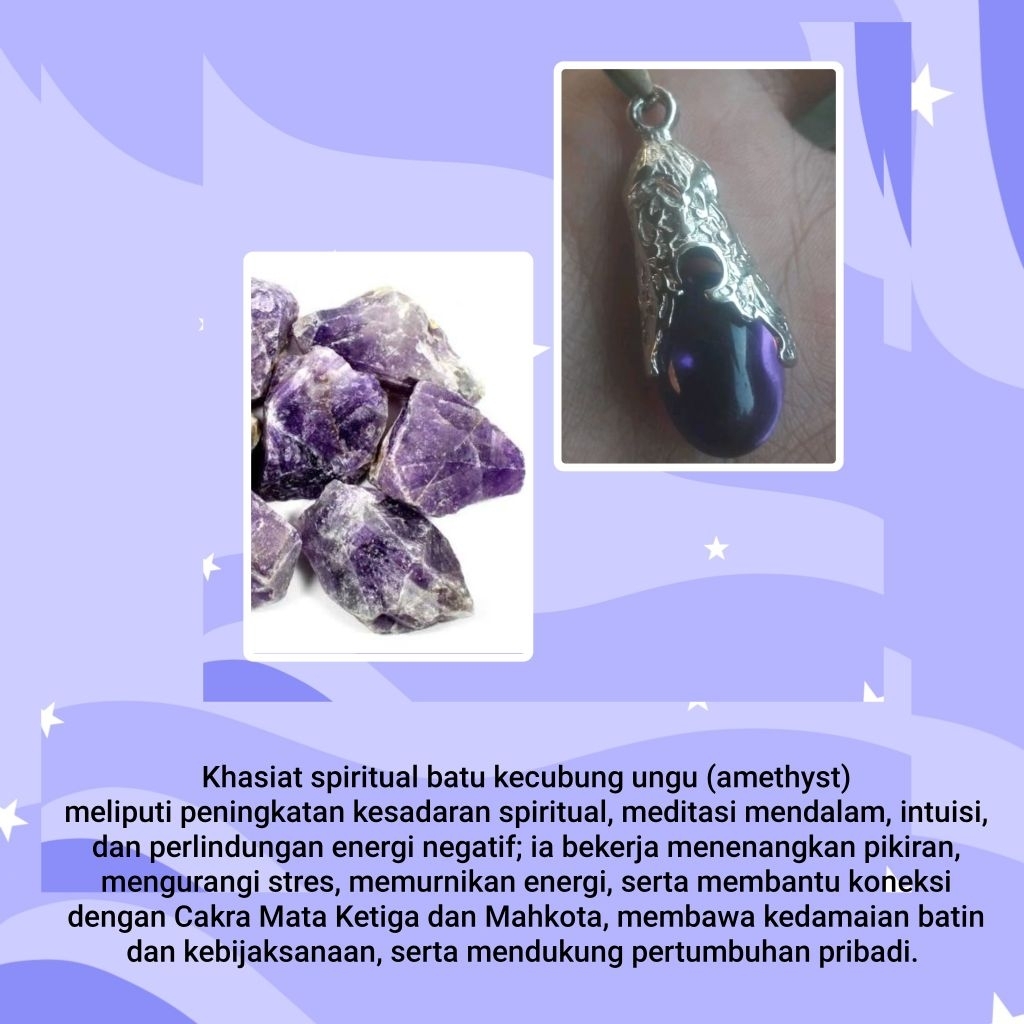 Liontin Batu kecubung Ungu Asli