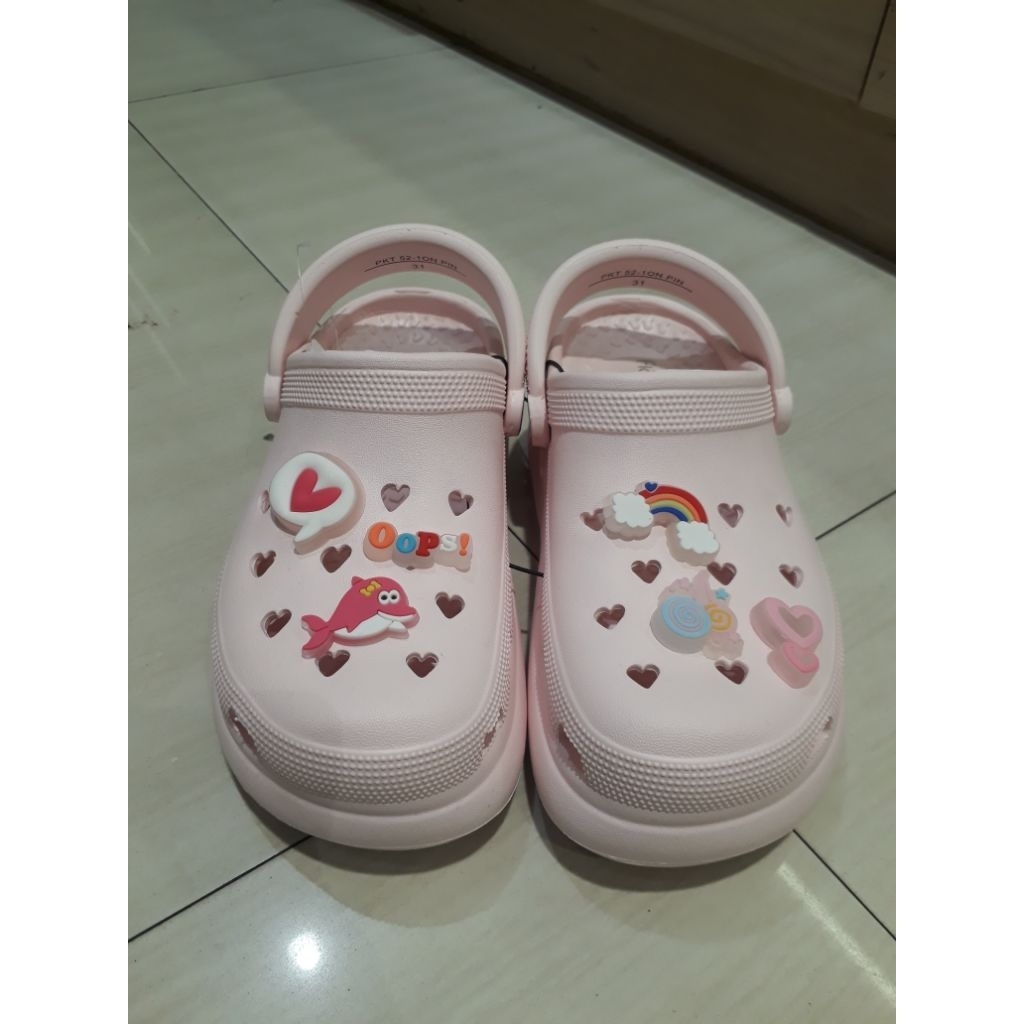 FLADEO KIDZ sandal crocs lampu anak perempuan super empuk size 31-35
