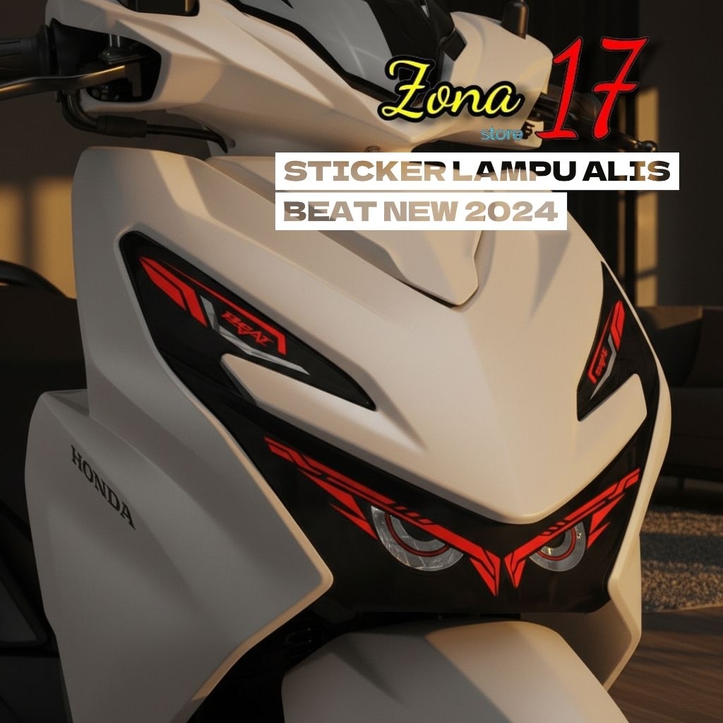Sticker Lampu Alis Beat New 2024 Stiker Cutting Lampu Beat New Street 2024