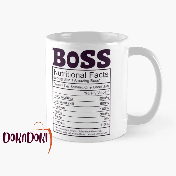 Boss Nutritional Facts Coffee Mug coffee mug boss gift funny mug office gift white ceramic mug boss 