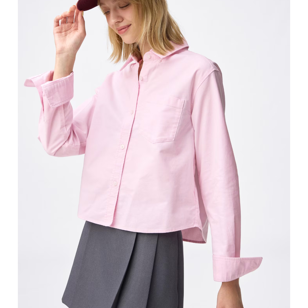 GU Kemeja Wanita/Kemeja pendek Oxford