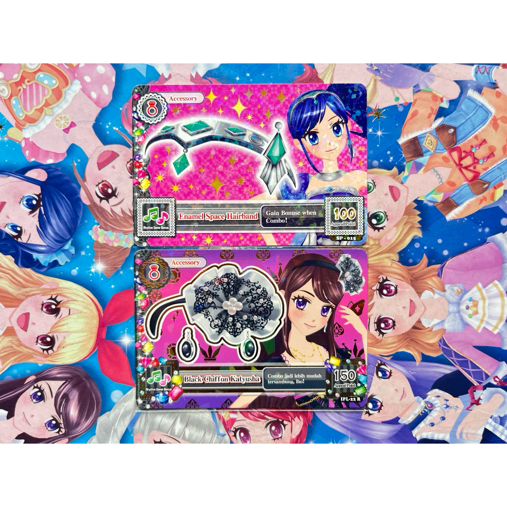 Kartu Aikatsu Beta IPL Milky Way Cosmic Headband Black Chiffon Katyusha Hairband Aoi Kiriya Ran Shib