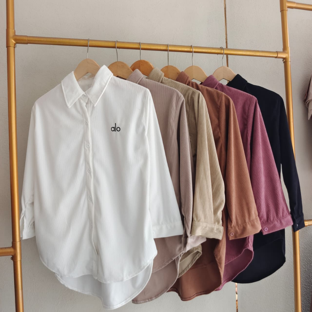 Kemeja Corduroy Basic Long Sleeve | atasan kemeja | atasan corduroy | atasan panjang | kemeja korean