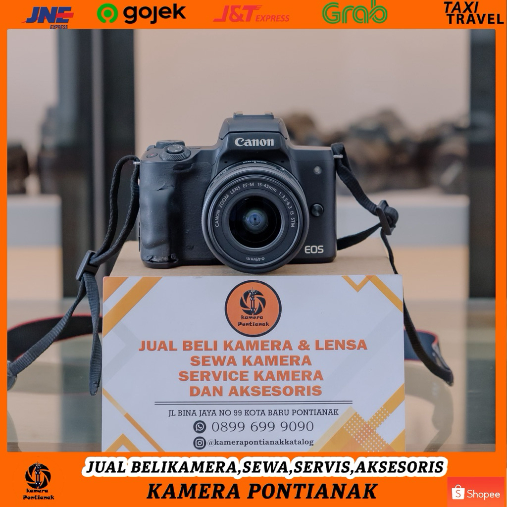 kamera canon eos m50+lensa kit