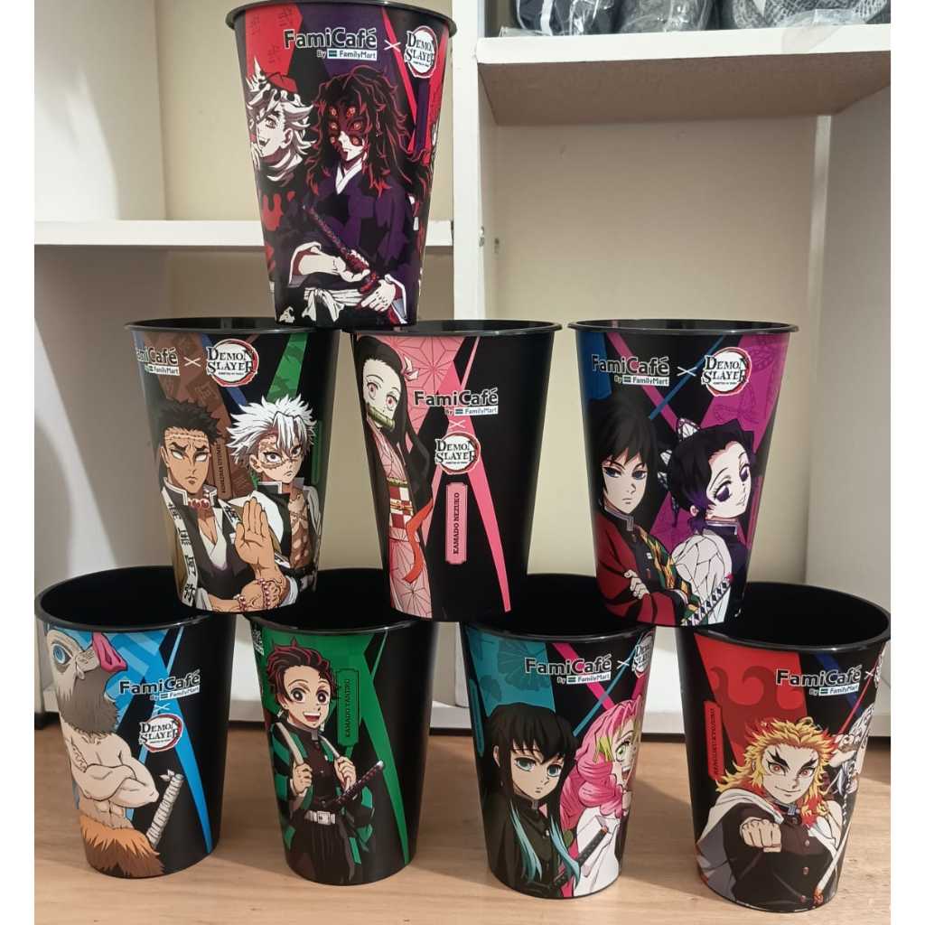 Cup Kartu Photo Card Hashira Set and Cup Demon Slayer x Family Mart 7 Cup Fullset Demon Muzan All Ha