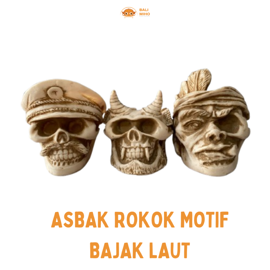 Asbak Rokok Motif Kepala Bajak Laut - Asbak Rokok Resin - Asbak Unik dan Lucu - Asbak Tengkorak - As
