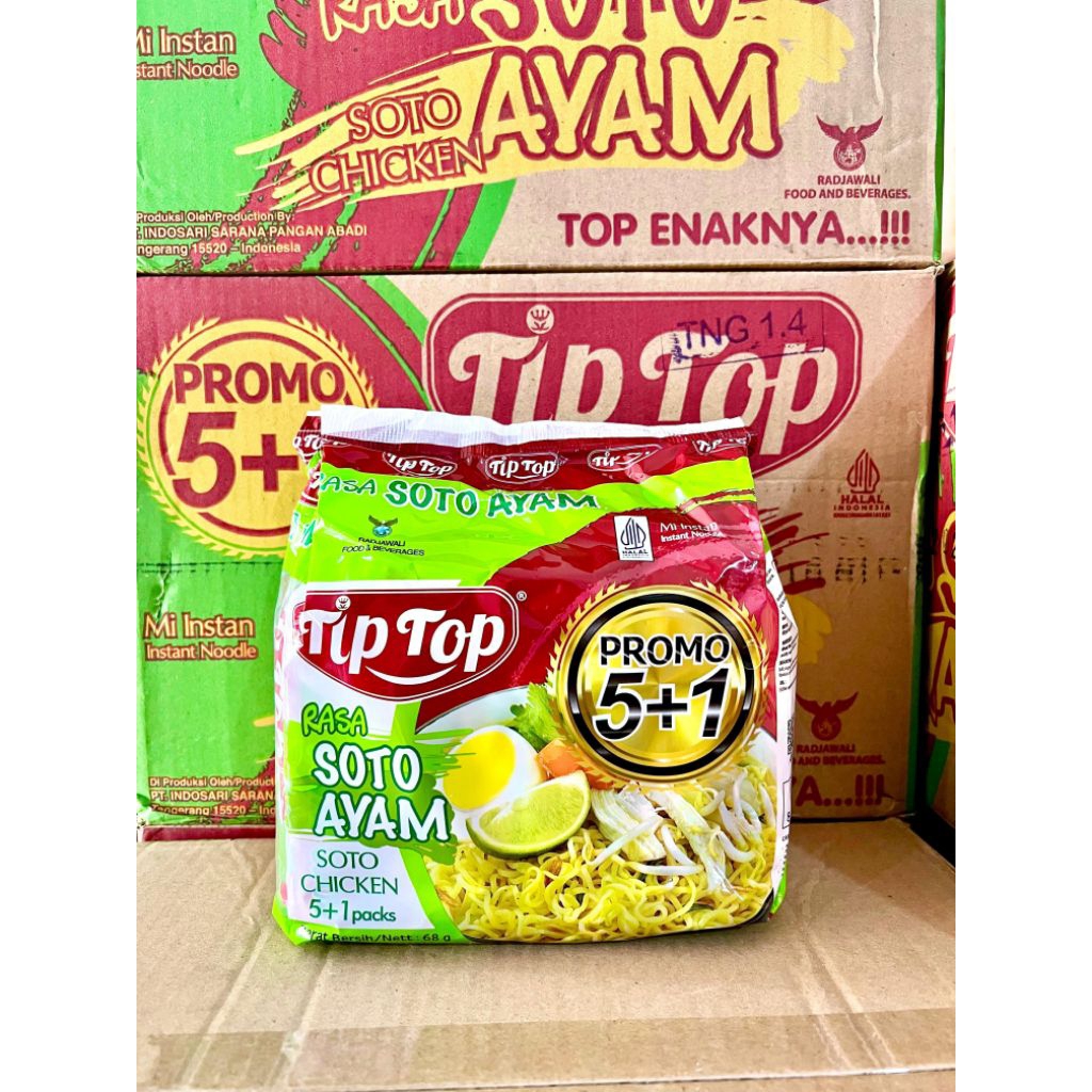 Mie Tip Top Soto Isi 5+1 Mie Instan Soto Original