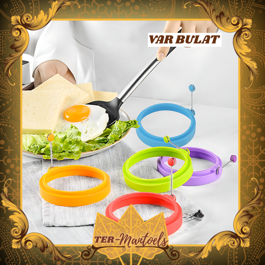 Cetakan Telur Ceplok Bentuk Bulat Anti Lengket / Cetakan Telur Silikon / Cetakan Telur Dadar