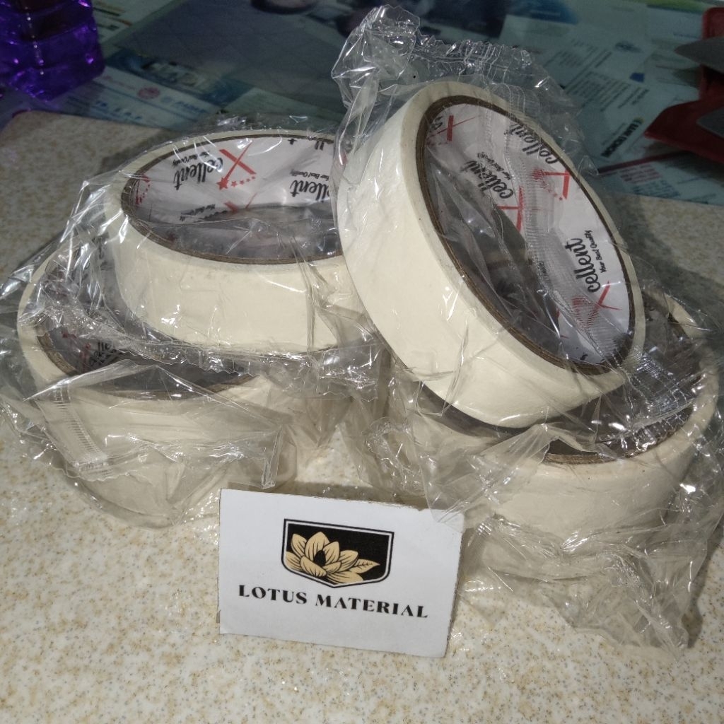 Lem Kertas / lakban kertas / masking tape / Isolasi kertas / Esolasi kertas / isolasi kertas besar /