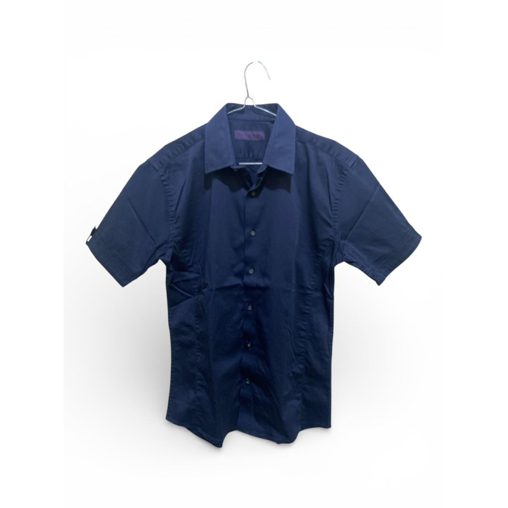 (Preloved) The Executive - kemeja slim fit navy pria