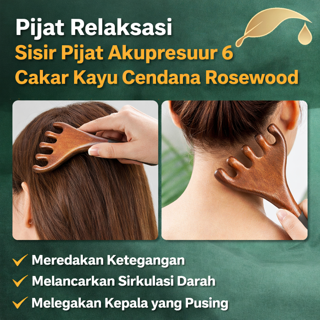 Pengiriman dalam 24 jam/Sisir pijat kepala/Sisir pijat enam gigi/Sisir terapi pijat kepala portabel/