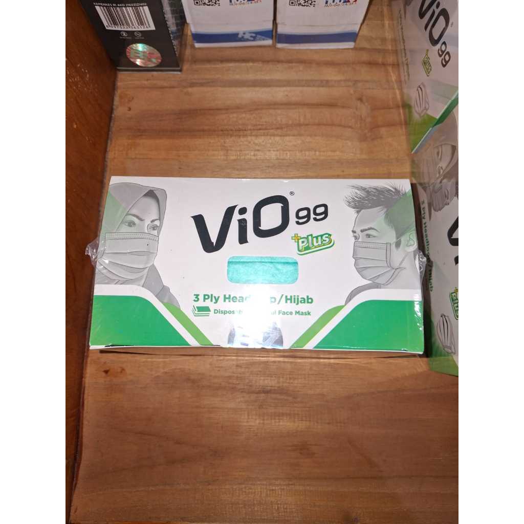 Masker Vio 3ply isi 50 pcs, varian hijab dan eraloop
