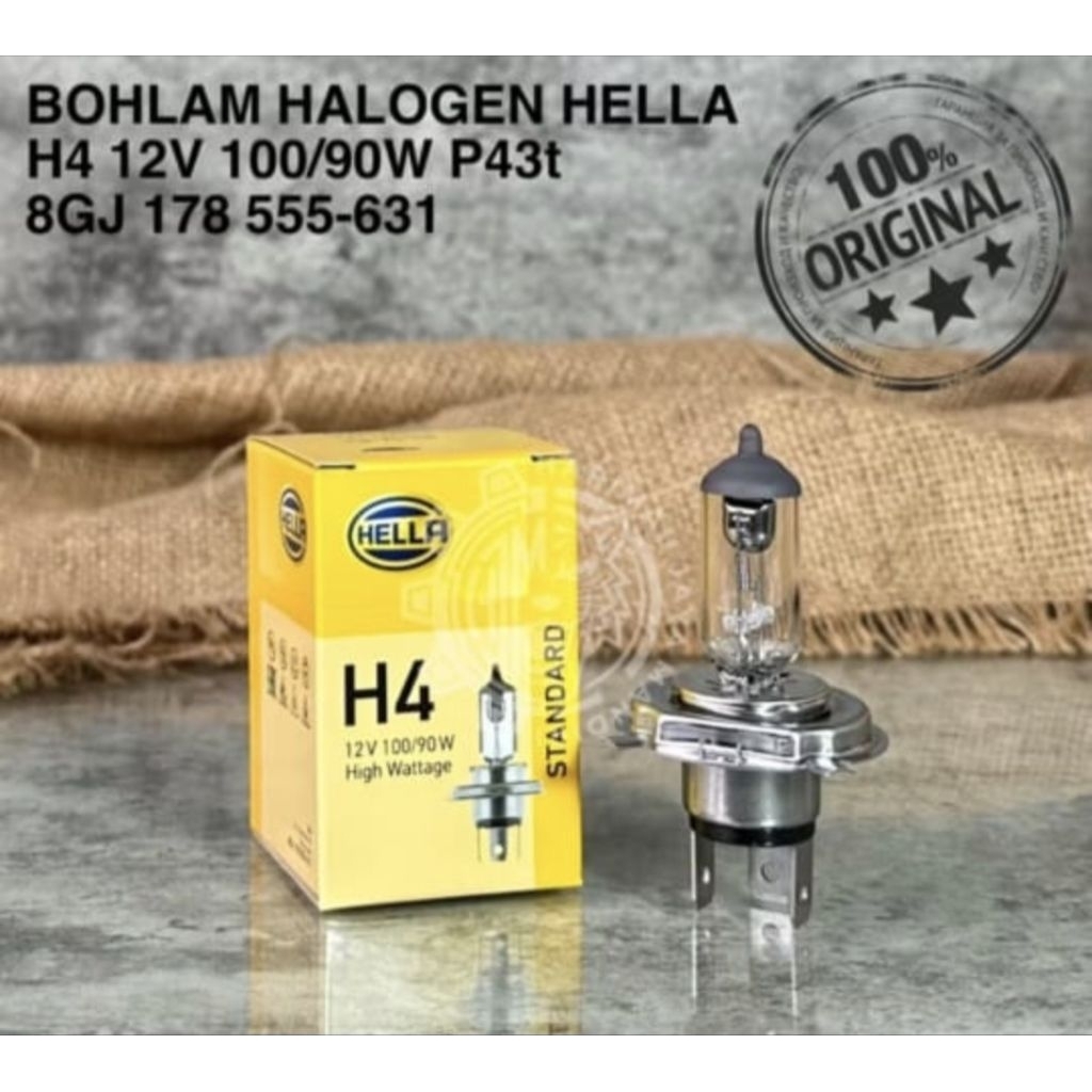 BOHLAMP HELLA H4 100/90 12V ORIGINAL