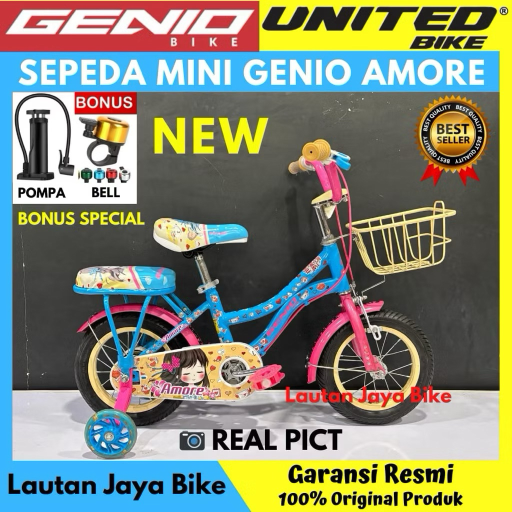 Sepeda Anak Mini 12 16 18 Genio Amore, RUBICK QUEEN Terbaru