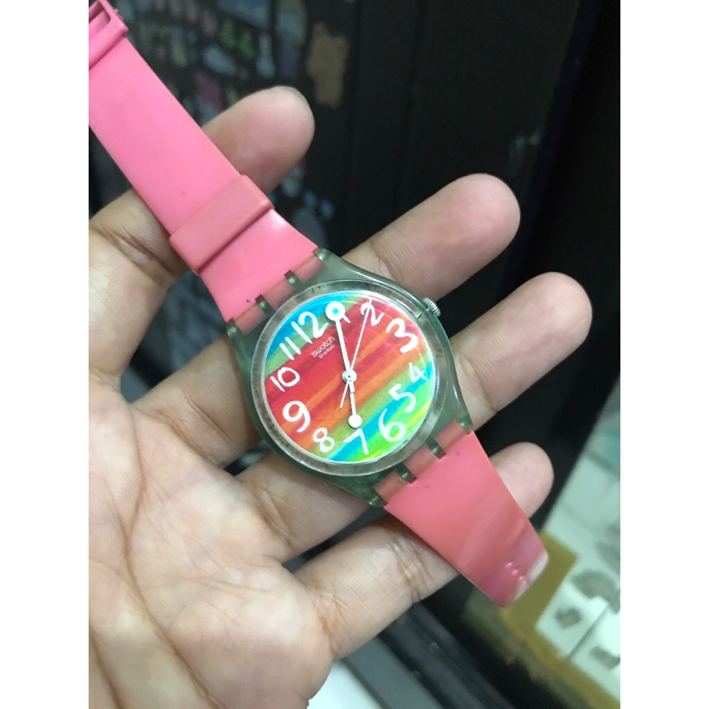 Jam tangan swatch original second rainbow