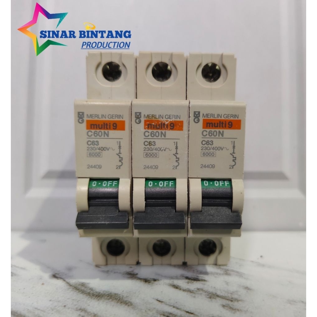 MCB 1 PHASE MERLIN GERIN C60N C6, C25, C63 ORIGINAL