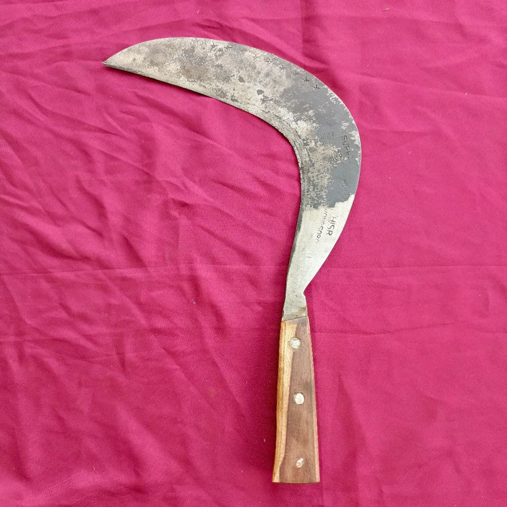 Arit pengaritan rumput baja isen lapis 5 gagang full tank kayu sonokeling super tajam khusus rumput