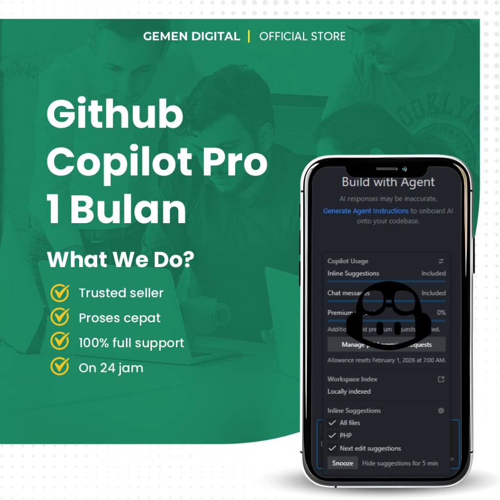 Github Copilot Pro 1 Bulan Private Garansi