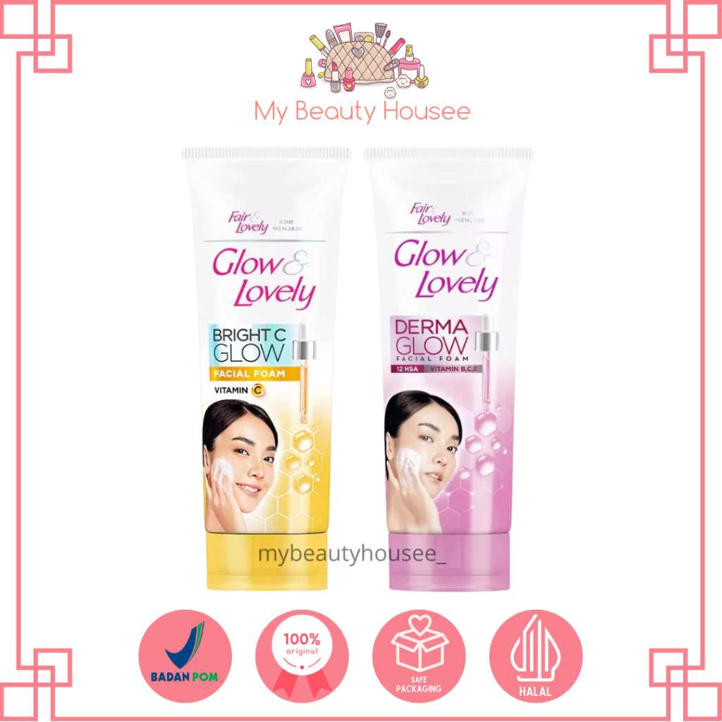 GLOW & LOVELY FACIAL FOAM 50GR & 100GR - DERMA GLOW - BRIGHT C GLOW