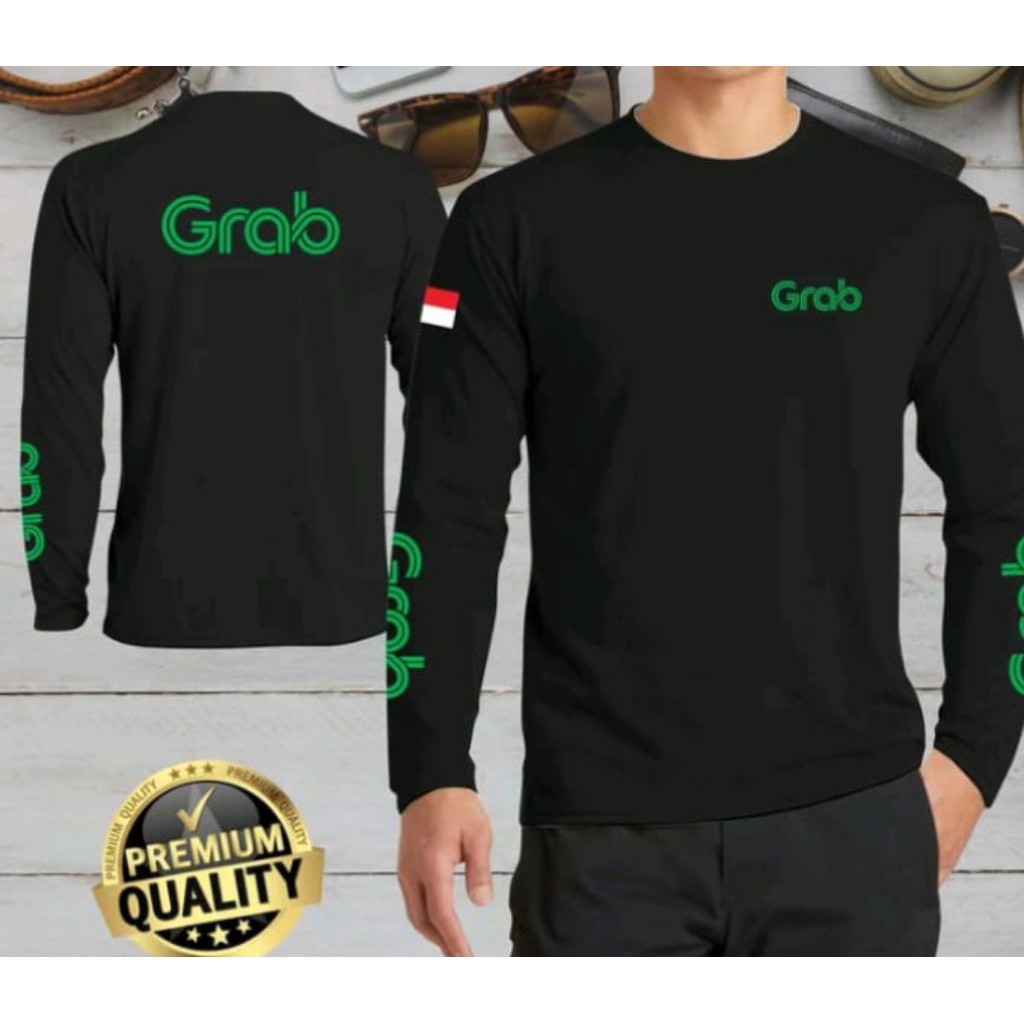 kaos oblong Distro Grab lengan panjang T-shirt uniseex Pria Dan wanita