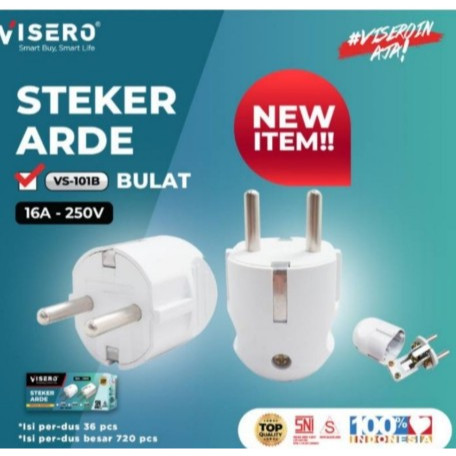 STEKER ARDE KUNINGAN BULAT COLOKAN STEKER T LISTRIK BULAT SNI