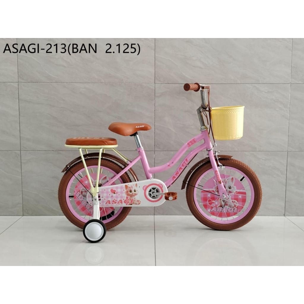 Sepeda anak perempuan cewe mini 18" kualitas baik 6 sd 9 tahun sesuai dipajangnAsagi  mini