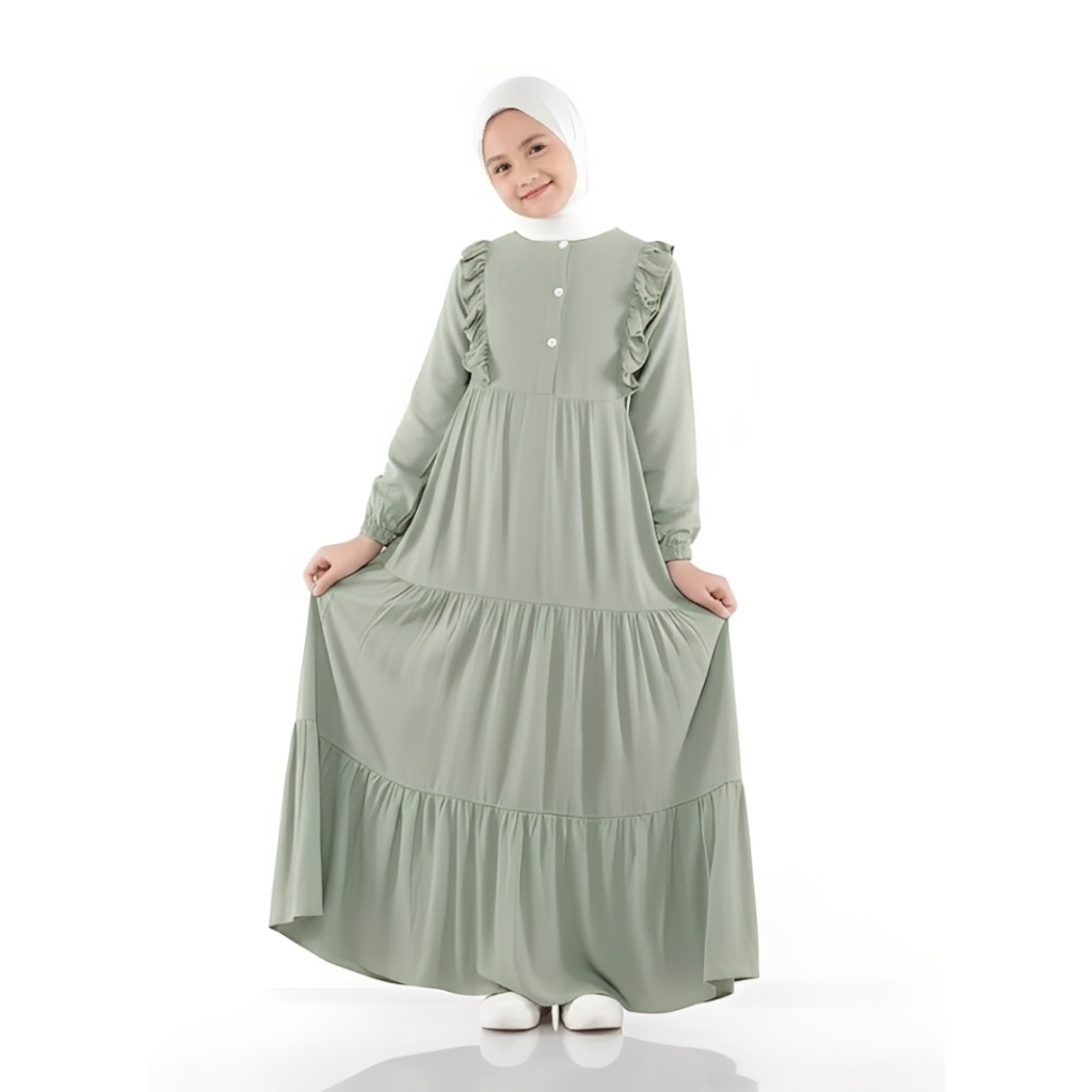 Purnama Kids - Gamis Anak Hitam Perempuan Premium Umur 11 12 Tahun Model Terbaru