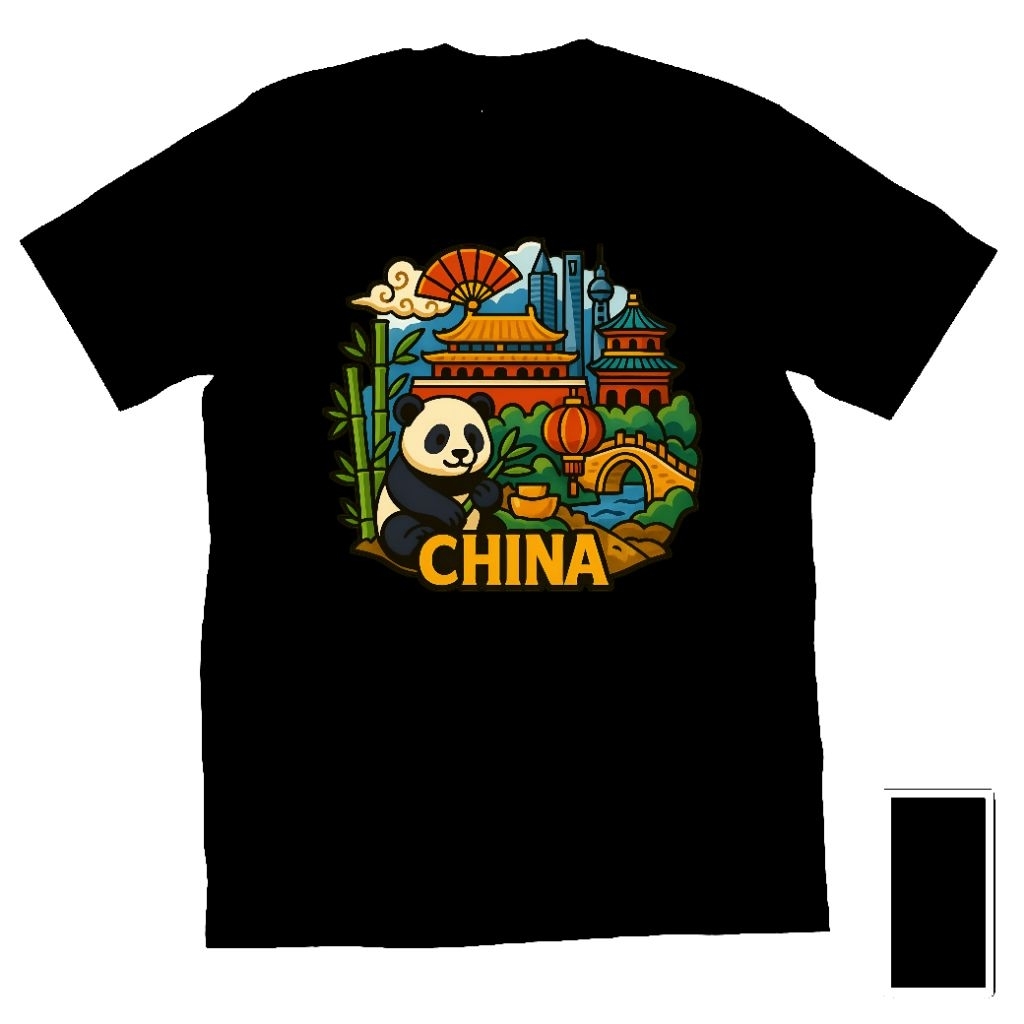 Kaos Baju Tshirt Custom Pria Cowok Cewek Wanita Travel Oleh Oleh Liburan Merchandise Cina China Tion